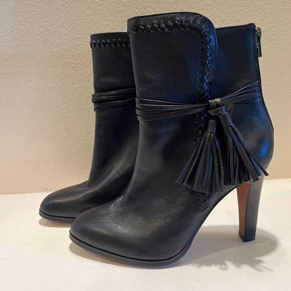 Coach Jessie Napa Leather black heeled booties/bo… - image 1