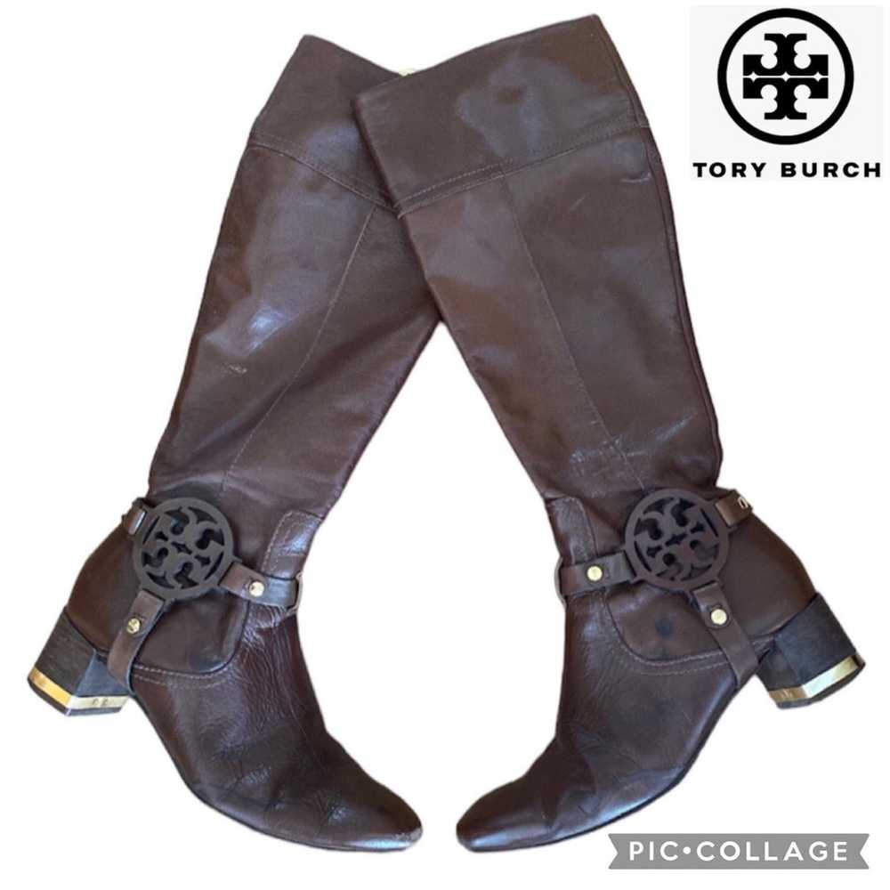 Tory Burch riding boots brown size 7 - image 1