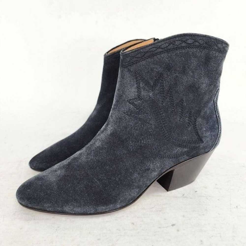 Isabel Marant Dacken Stacked Heel Suede Ankle Boo… - image 1