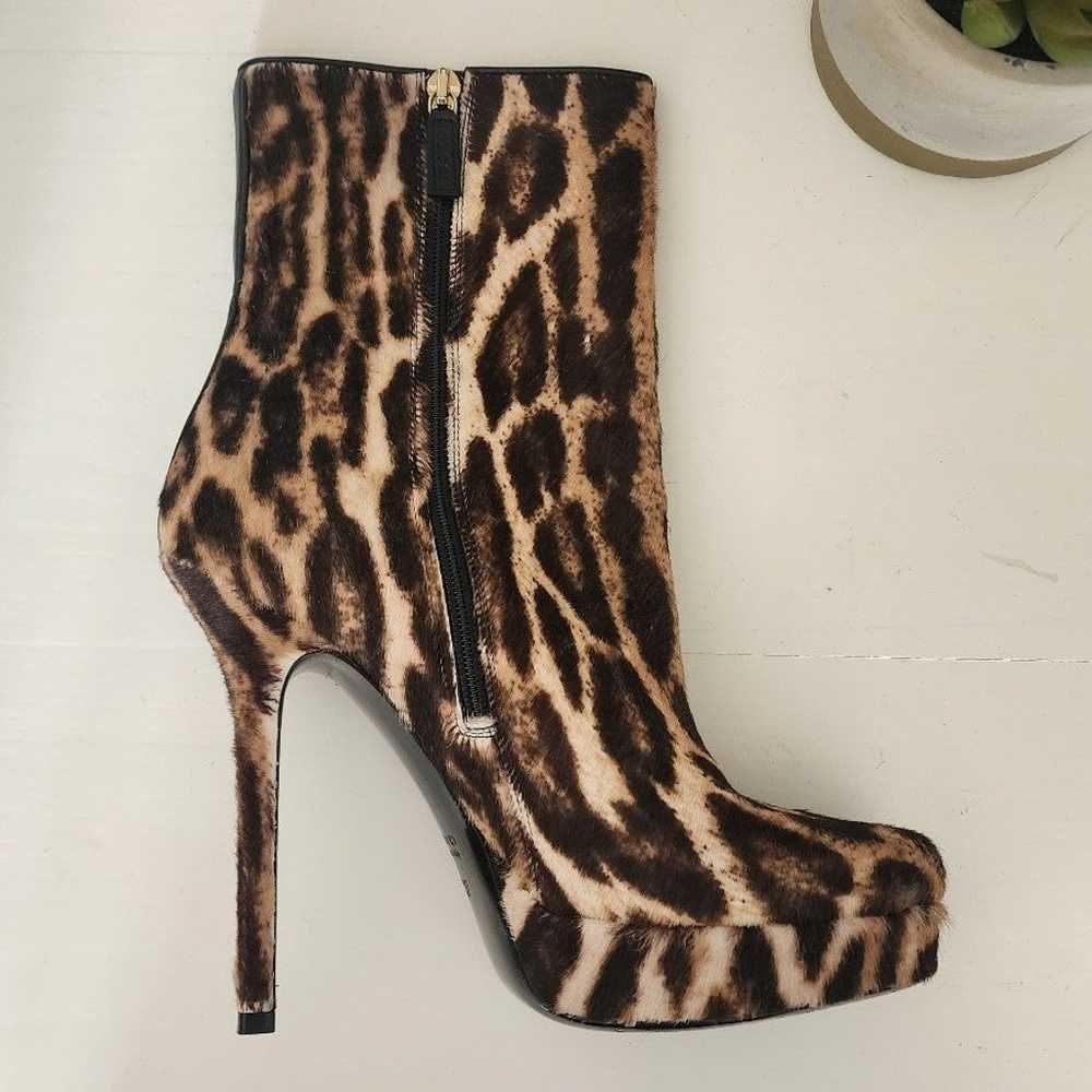 GUCCI PONY HAIR LEOPARD PRINT BOOTIES Size 37 / 6… - image 6
