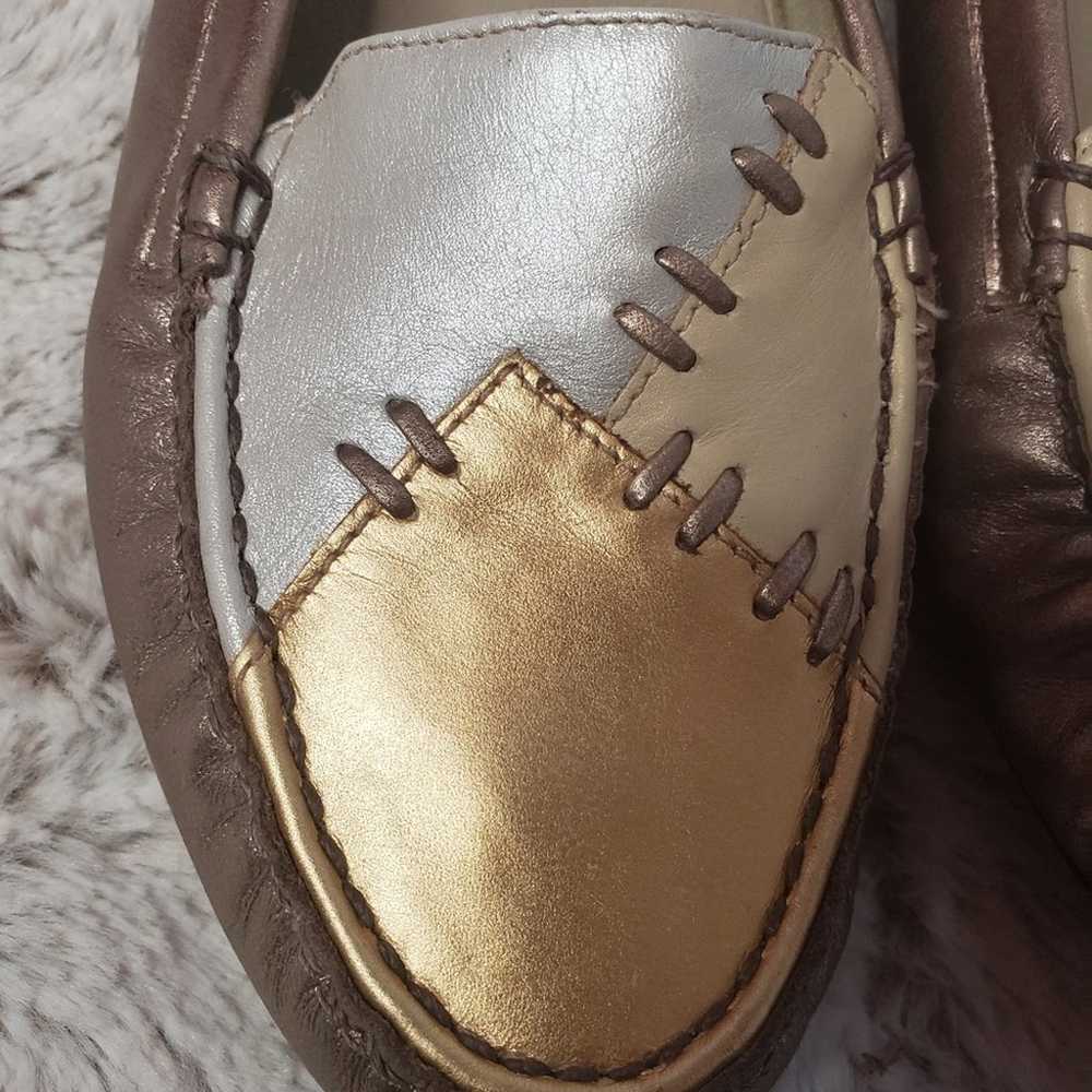 TROTTERS LEATHER GOLD PATCHWORK LOAFERS SIZE 7 - image 5