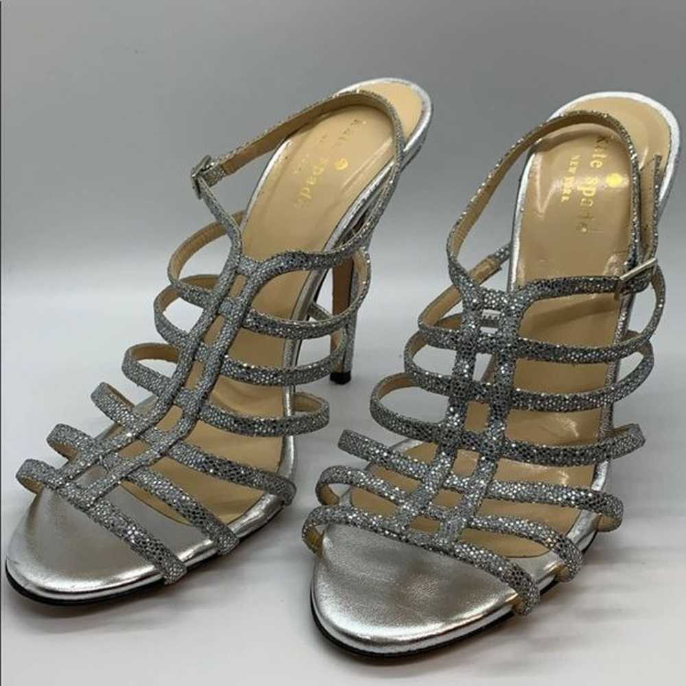 Kate Spade Caryl Metallic silver heels. 8.… - image 2