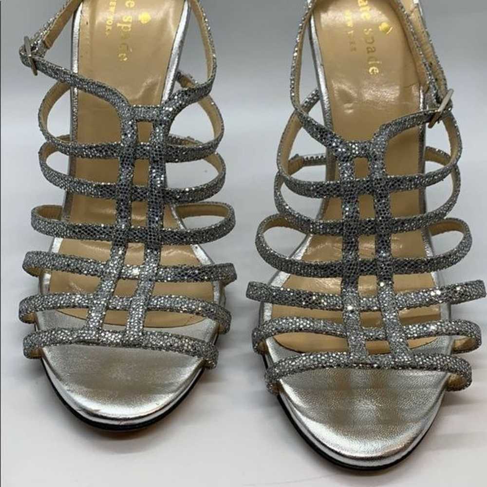 Kate Spade Caryl Metallic silver heels. 8.… - image 5