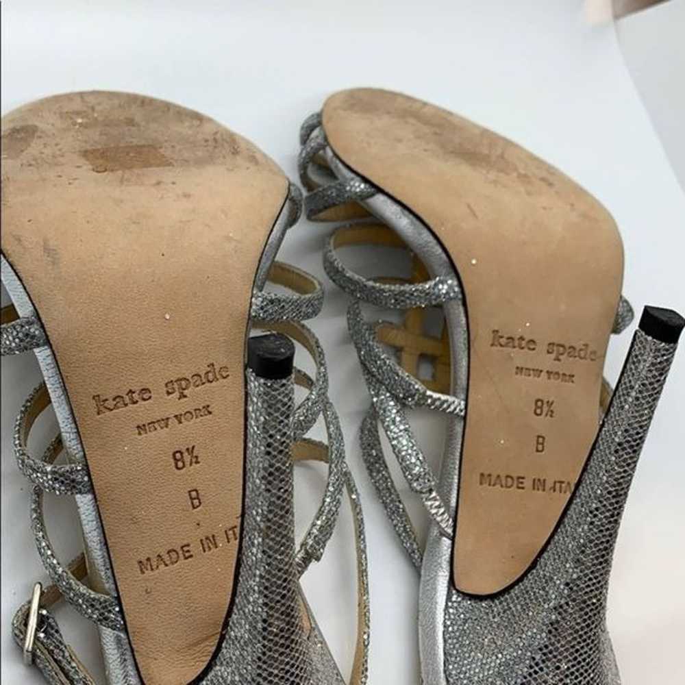 Kate Spade Caryl Metallic silver heels. 8.… - image 8