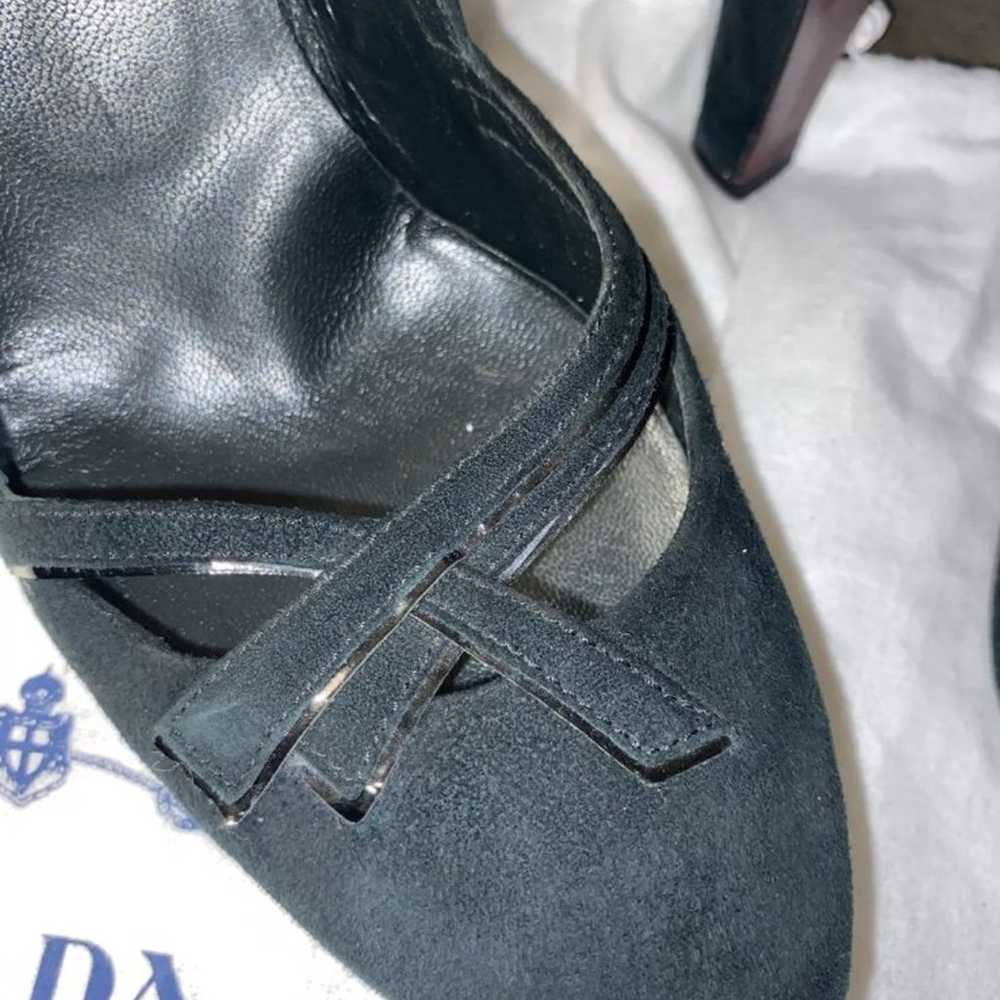 VTG Genuine PRADA Suede Hunter Green Heels Shoes … - image 3