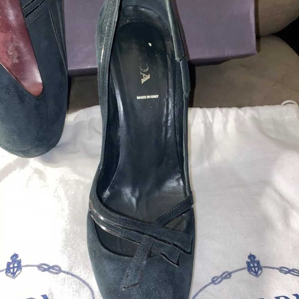 VTG Genuine PRADA Suede Hunter Green Heels Shoes … - image 8