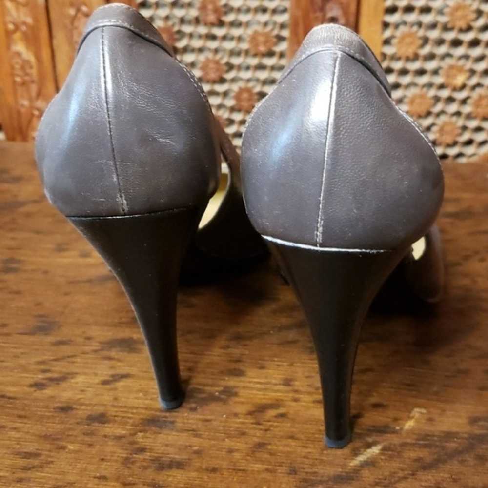 Vintage Versace Gray Women's Heels  with brass na… - image 12