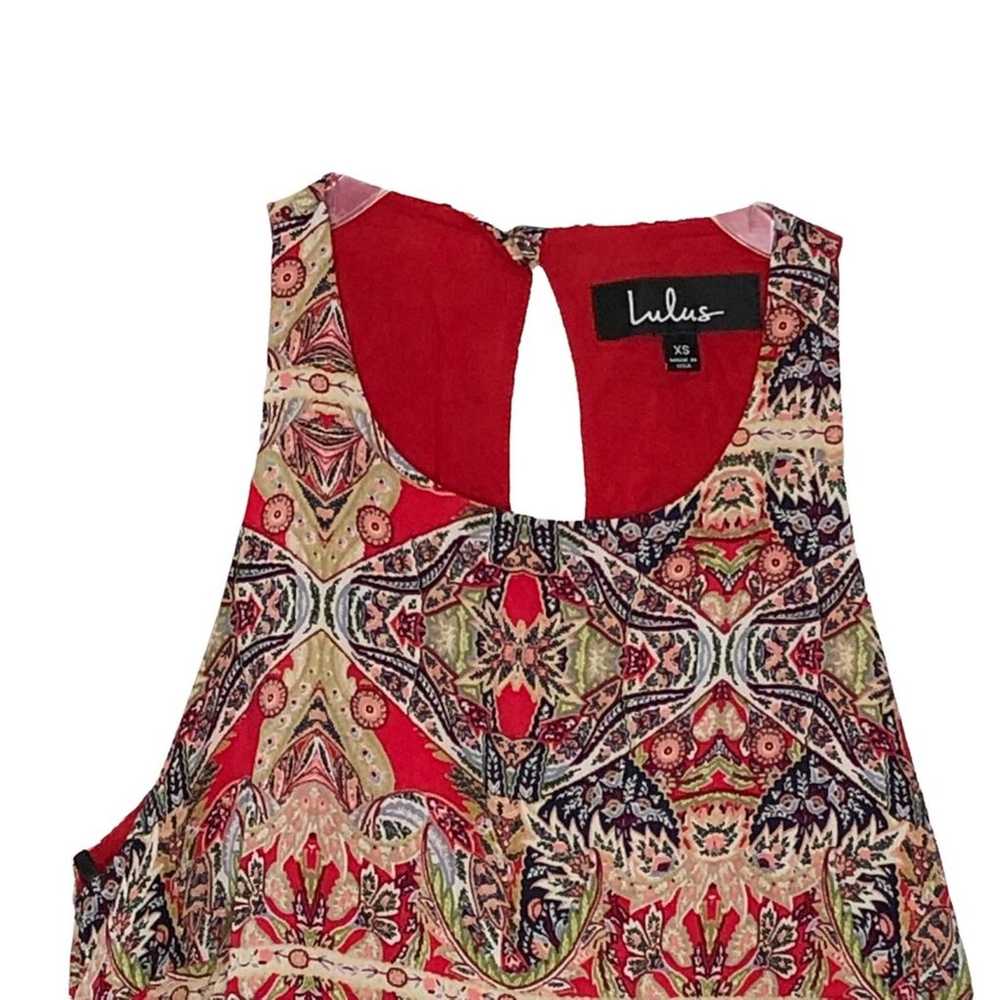 Lulus Design Major Red Print Halter Swing Dress s… - image 4