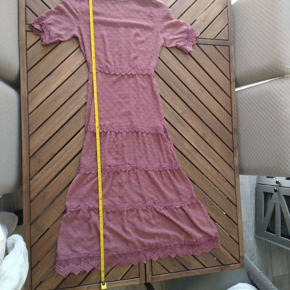 Lulu's xs pink sheer maxi dress - image 8
