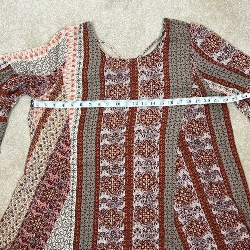 Umgee Bell Sleeve Bohemian Fall Mini Dress Size L… - image 5