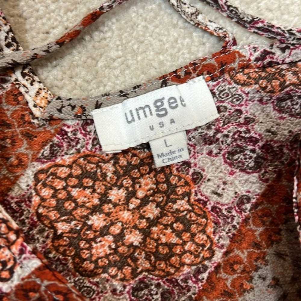 Umgee Bell Sleeve Bohemian Fall Mini Dress Size L… - image 6