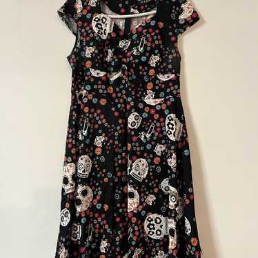 Oten Dia De Los Muertos Sugar Skull Dress XL - image 1