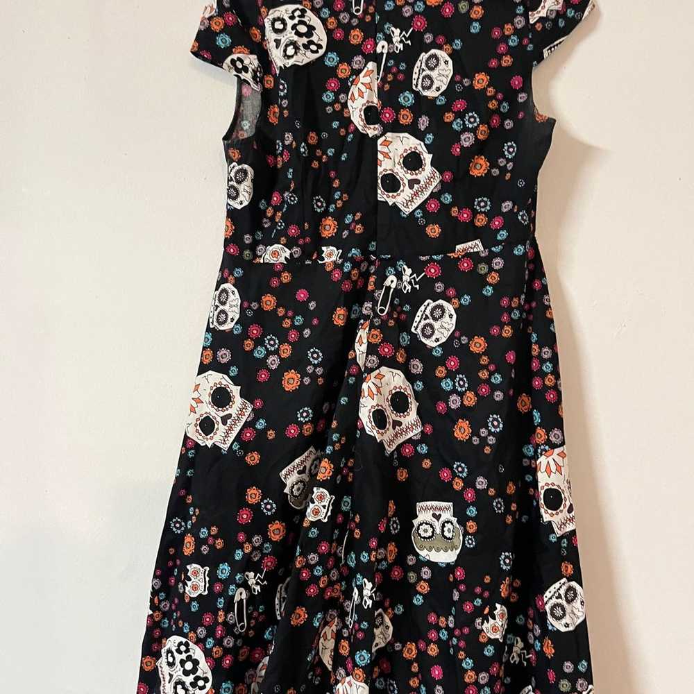 Oten Dia De Los Muertos Sugar Skull Dress XL - image 4