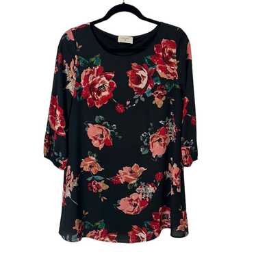 Everly Anthropologie Floral Print Long Sleeve Dre… - image 1