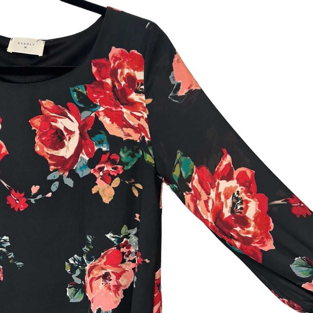 Everly Anthropologie Floral Print Long Sleeve Dre… - image 3