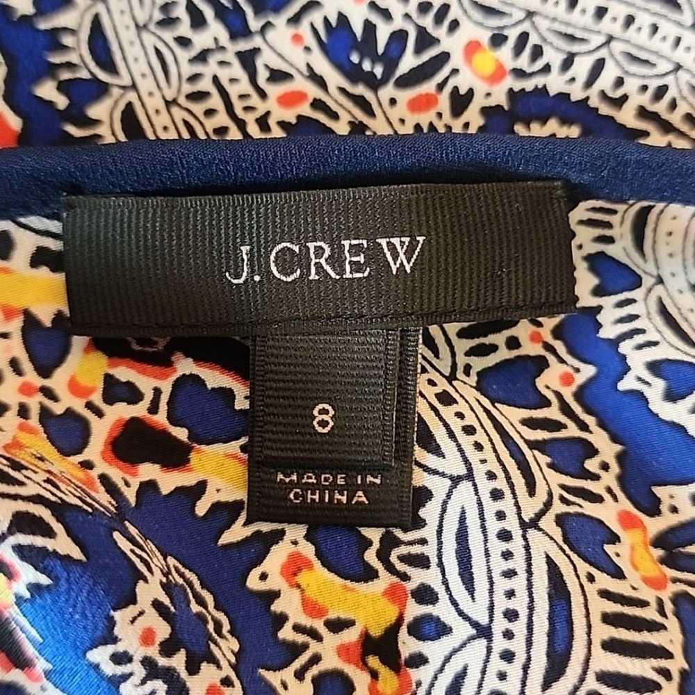 J. Crew blue and pink 100% silk smocked sleeveles… - image 10