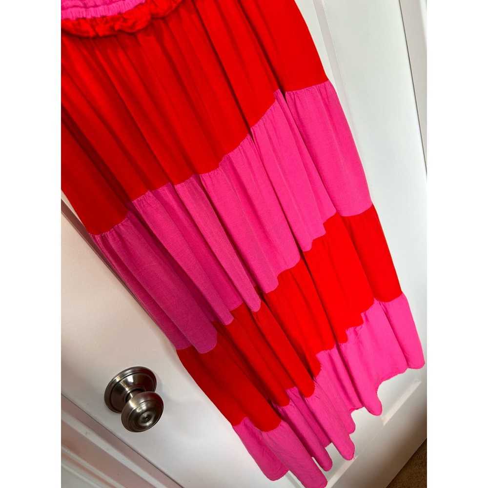 Jodifl Colorblock Smocked Ruffle Tiered Midi Dres… - image 4