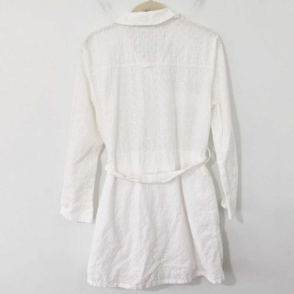 Zara Eyelet Button Front Shirt Dress Belted Pocke… - image 8