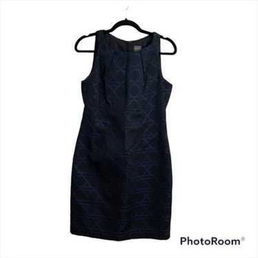 Taylor sleeveless blue/black textured dress 8