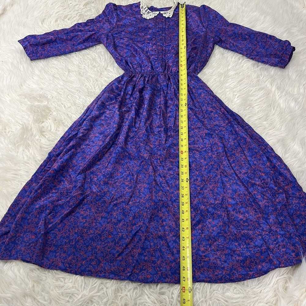 Jonathan Martin Vintage Prairie Midi Dress Purple… - image 4