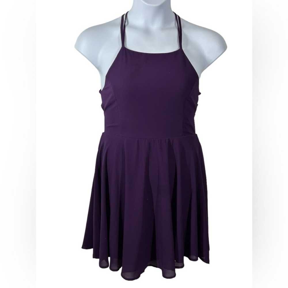 Lulu’s Good Deeds Purple Lace Up Skater Dress Siz… - image 4