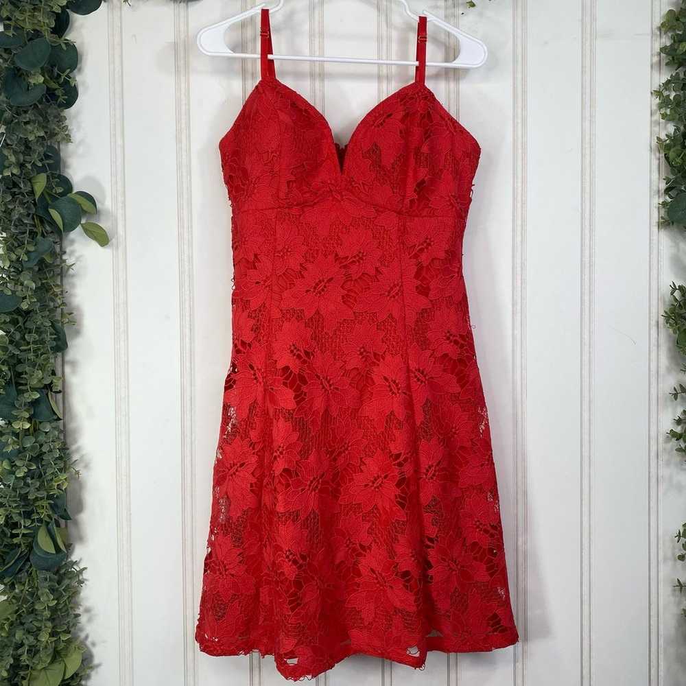 Guess Red Lace Mini Dress - size 10 - image 1