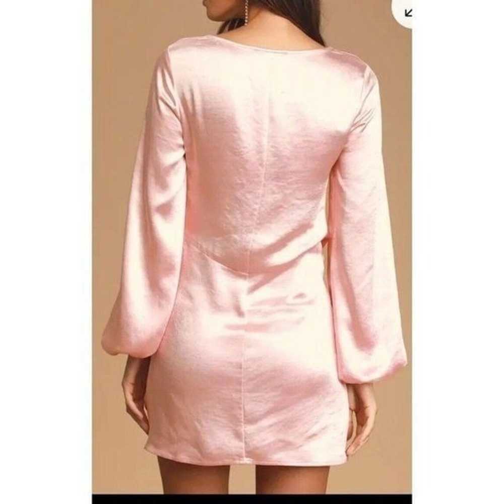 Lulus As Always Pink Satin Mini Dress Womans size… - image 2