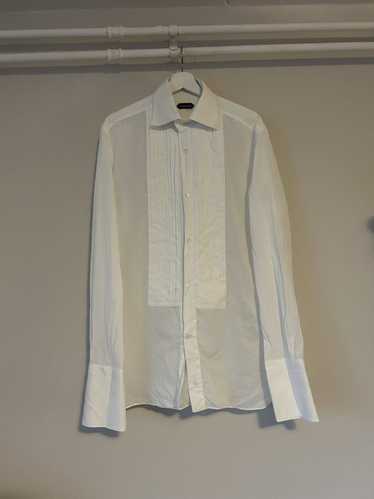Tom Ford White Double Cuff Tuxedo Shirt