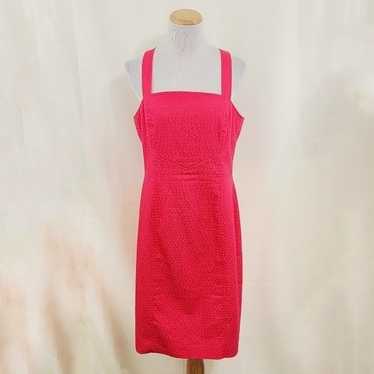 Worth bright pink sheath dress zipper back size 10