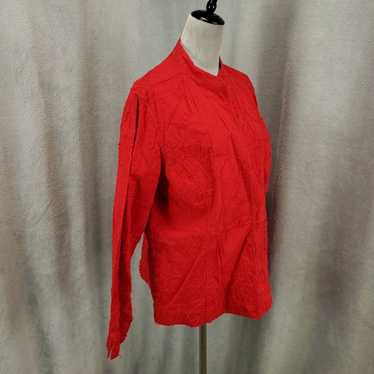 Vintage Chicos 3 Jacket Womens XL Red Textured Fl… - image 1