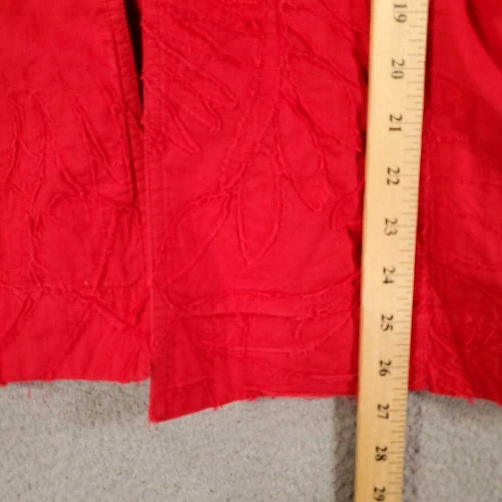 Vintage Chicos 3 Jacket Womens XL Red Textured Fl… - image 3