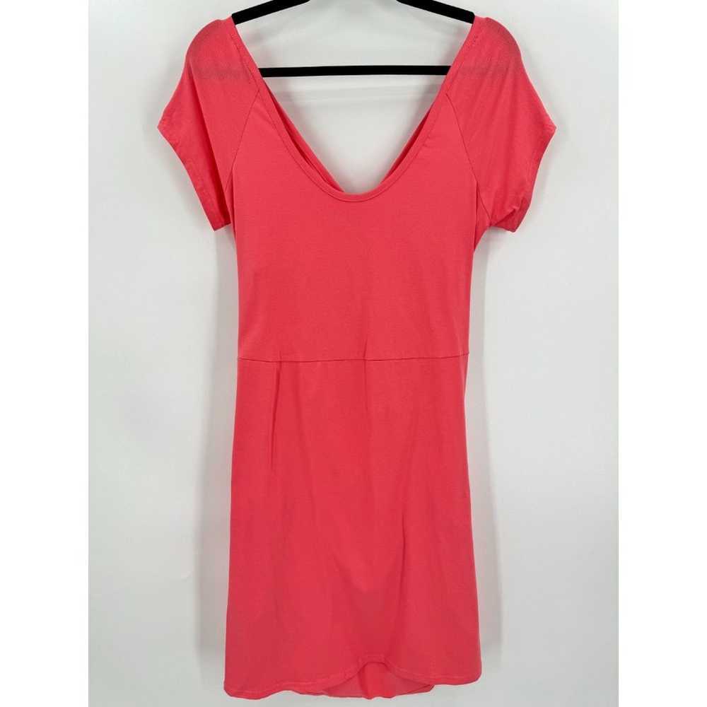 PACT Coral Pink Crossback Fit & Flare Stretch Min… - image 3