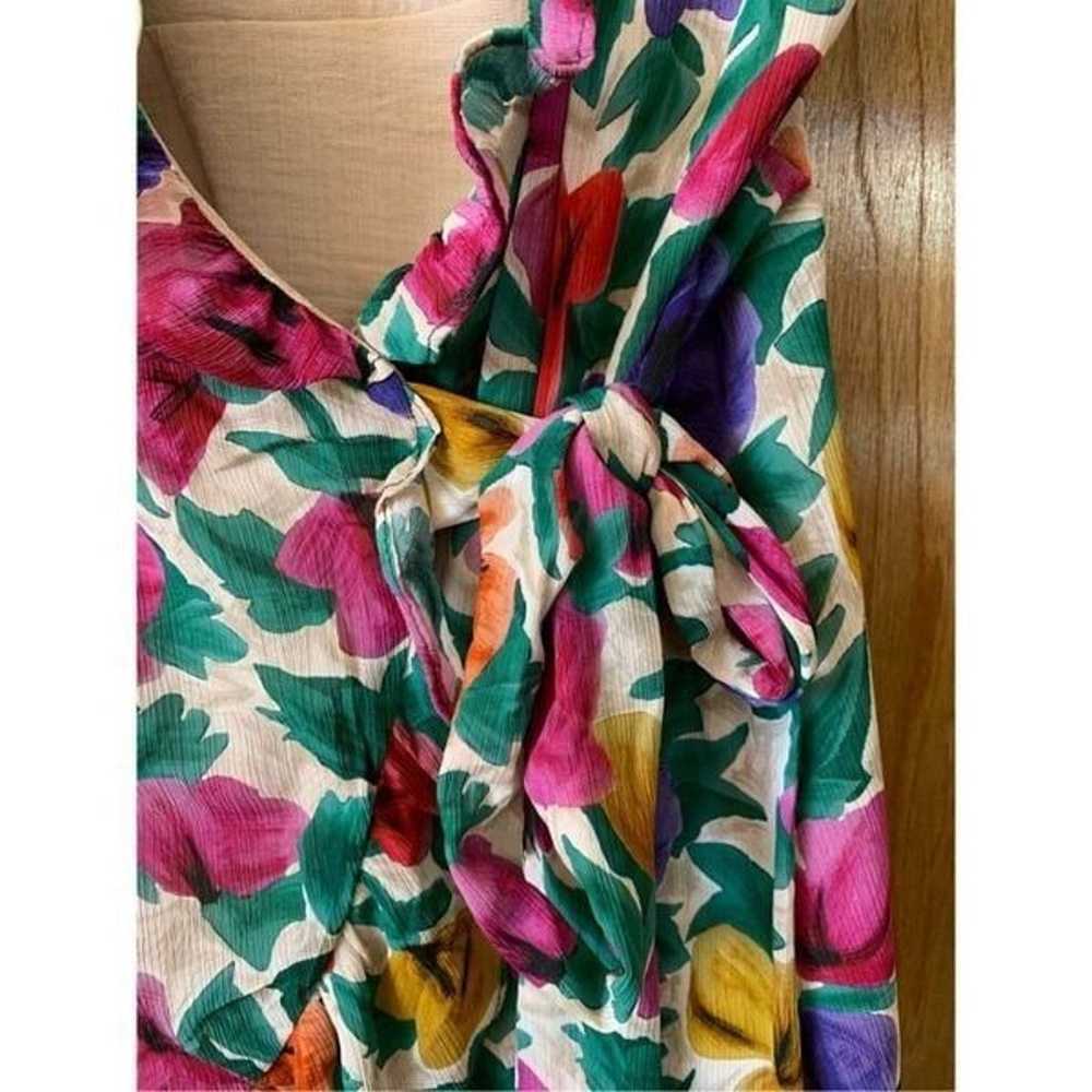 Topshop Floral Wrap Slip Dress in Multi Size 6 - image 3