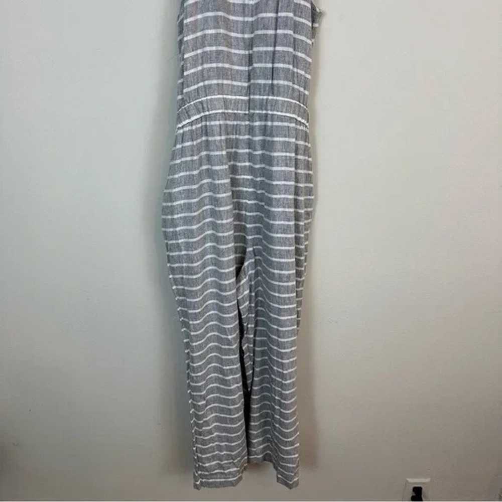 Loft | Gray and White Striped Halter Neck Jumpsui… - image 7