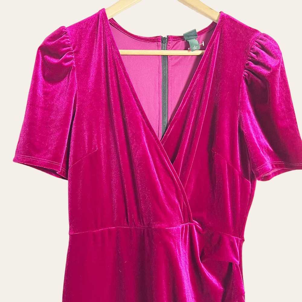 Wild Fable Fuchsia Pink Velvet Ruched Mini Dress … - image 4