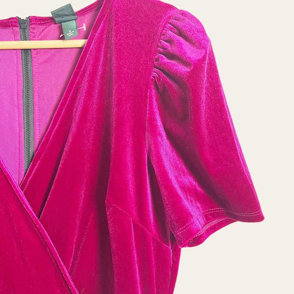 Wild Fable Fuchsia Pink Velvet Ruched Mini Dress … - image 5