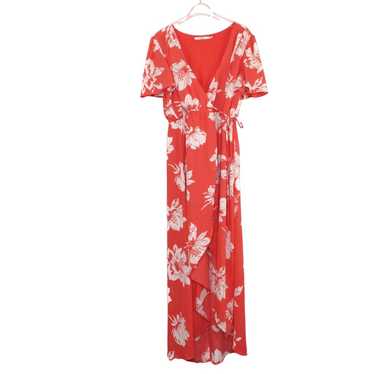 Francesca's Mi Ami Dawn Floral Wrap Dress Coral Pi