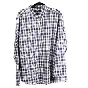 Theory THEORY Men’s Blue White Plaid Button-Down S