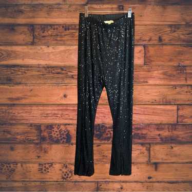 Brand FSL+ Apparel Sequined Black Flare Bottom Pa… - image 1