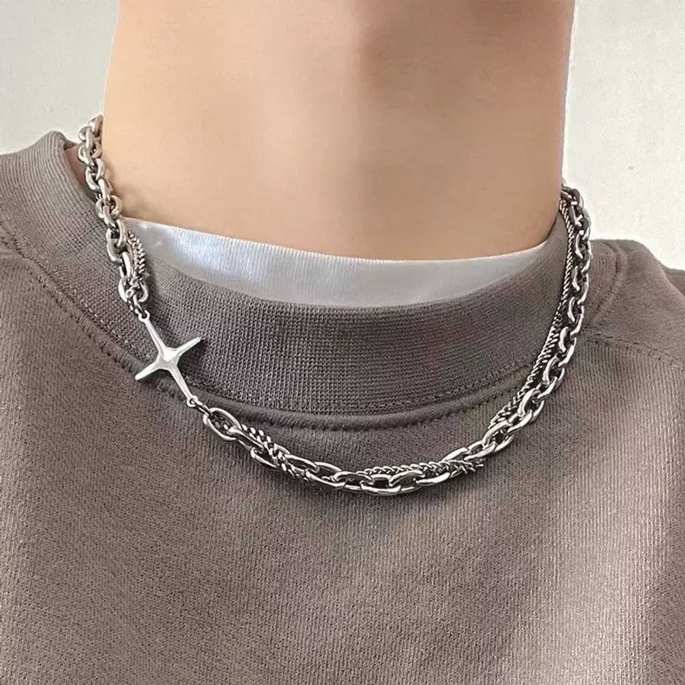 Chain × Jewelry × Streetwear Cross Chrome Chain S… - image 1