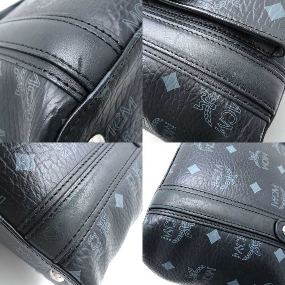 MCM MCM Handbag Coated Canvas x Leather Black Gre… - image 6