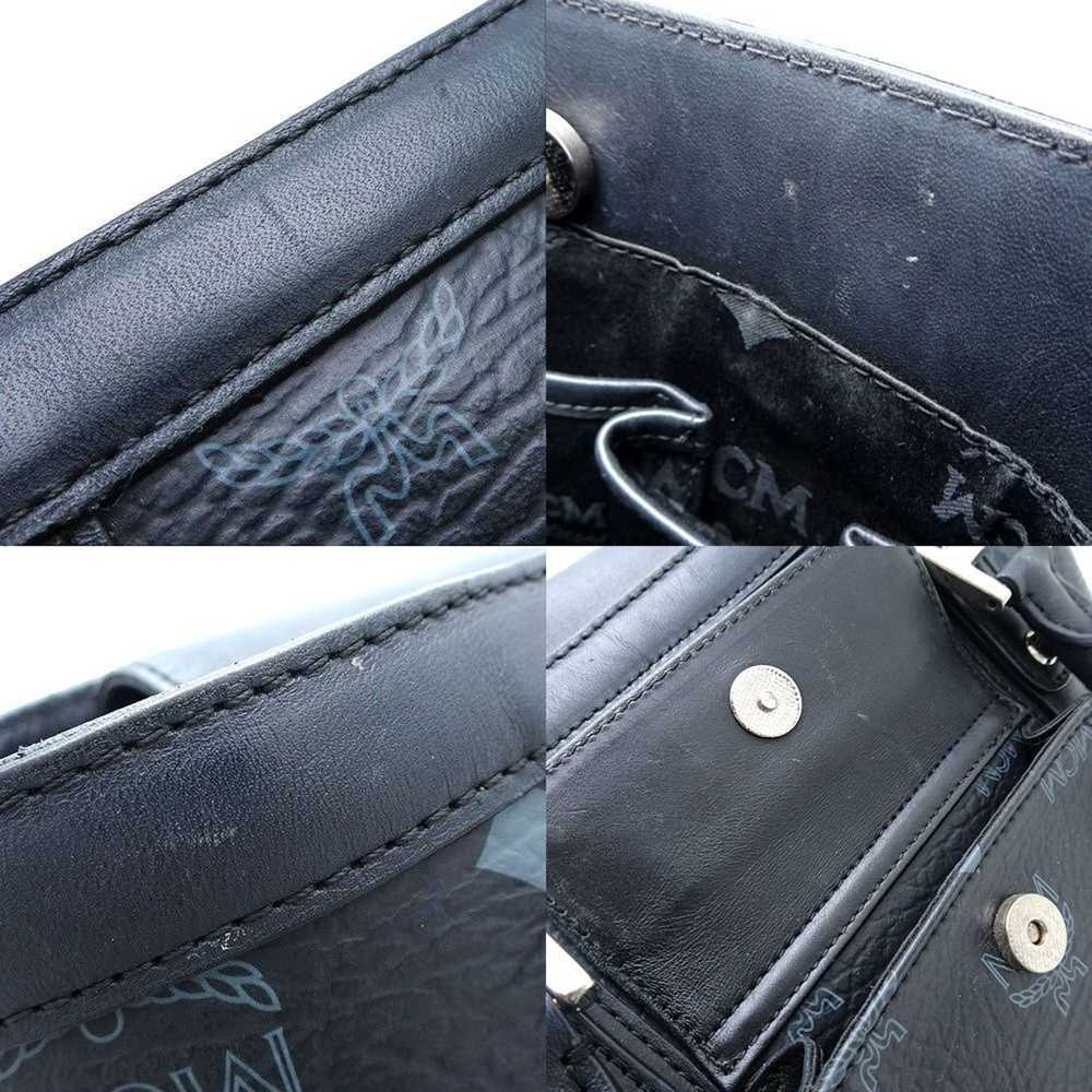 MCM MCM Handbag Coated Canvas x Leather Black Gre… - image 7
