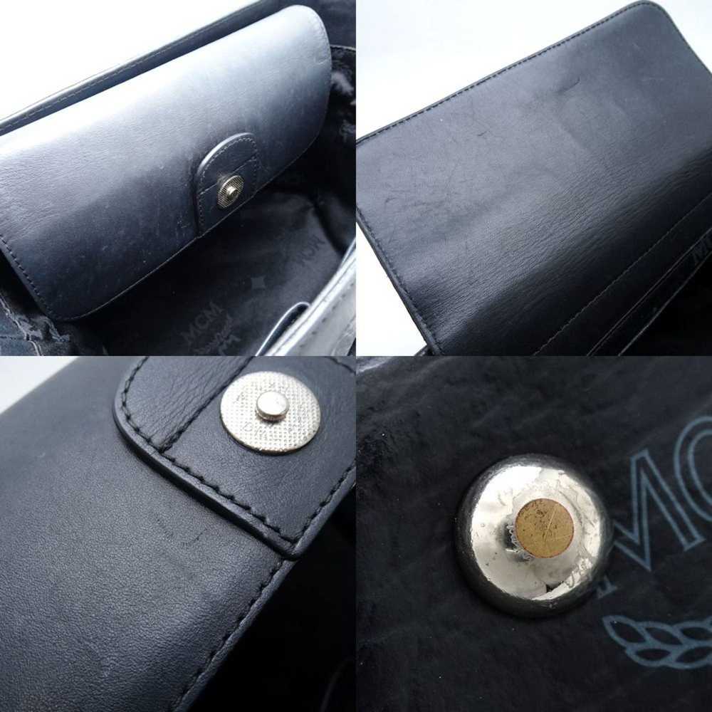 MCM MCM Handbag Coated Canvas x Leather Black Gre… - image 8