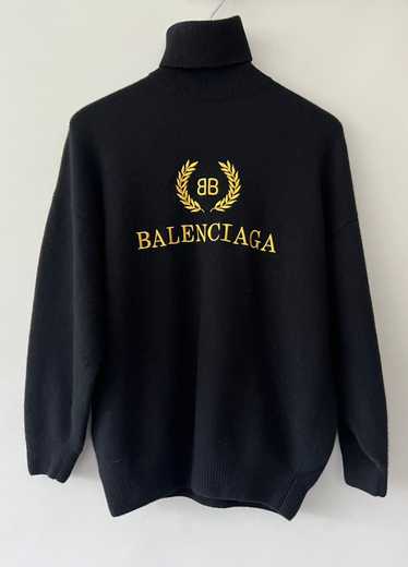 Balenciaga Balenciaga Wool Cashmere Logo Print Sw… - image 1