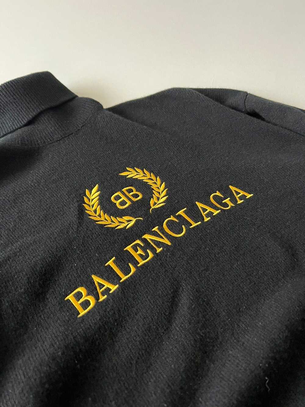 Balenciaga Balenciaga Wool Cashmere Logo Print Sw… - image 3
