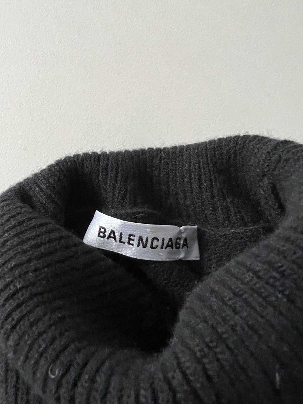 Balenciaga Balenciaga Wool Cashmere Logo Print Sw… - image 4