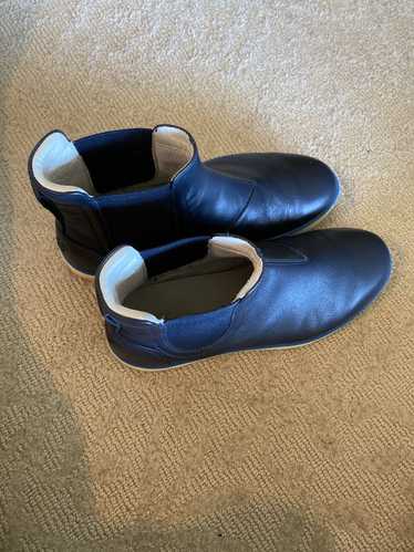 Bottega Veneta Navy Leather Chelsea Boots