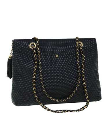 Bally Quilted Leather Shoulder Bag with Fringe Cha