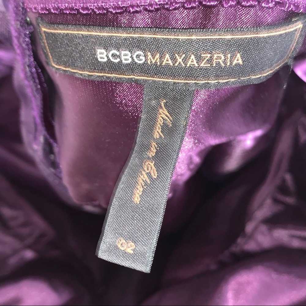 BCBGMaxazria 100% silk Purple chiffon knee length… - image 5
