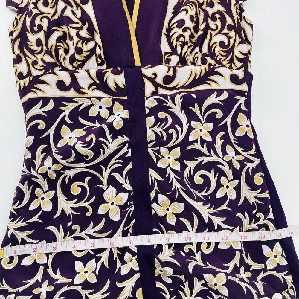 Nicole Miller Women Dress Size 6 Purple Gold Flor… - image 10